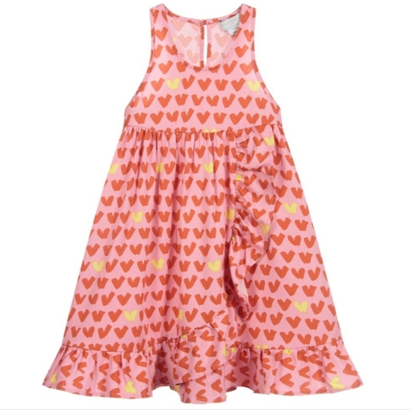 Stella McCartney Kids Other - NWT Stella McCartney Kids Hearts Twill Dress W/ Frills
